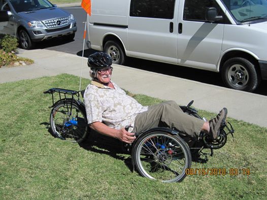 Pat Patterson on his trike Aug 2010
